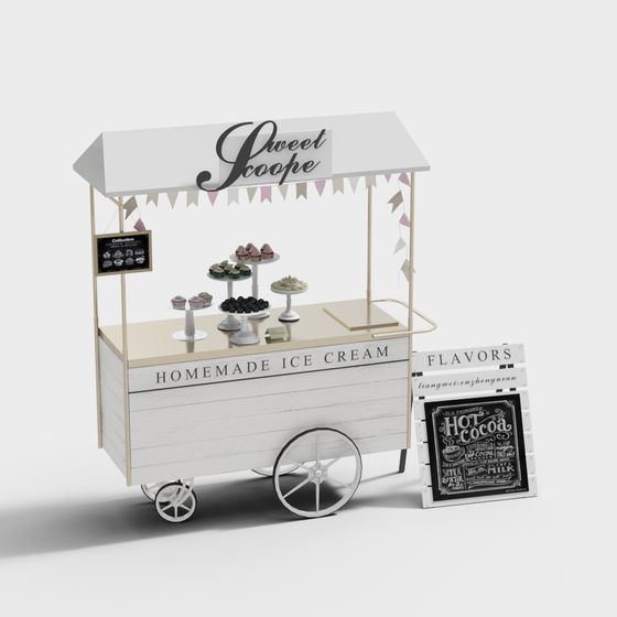 Sweet Scoop Ice Cream Cart 3D model