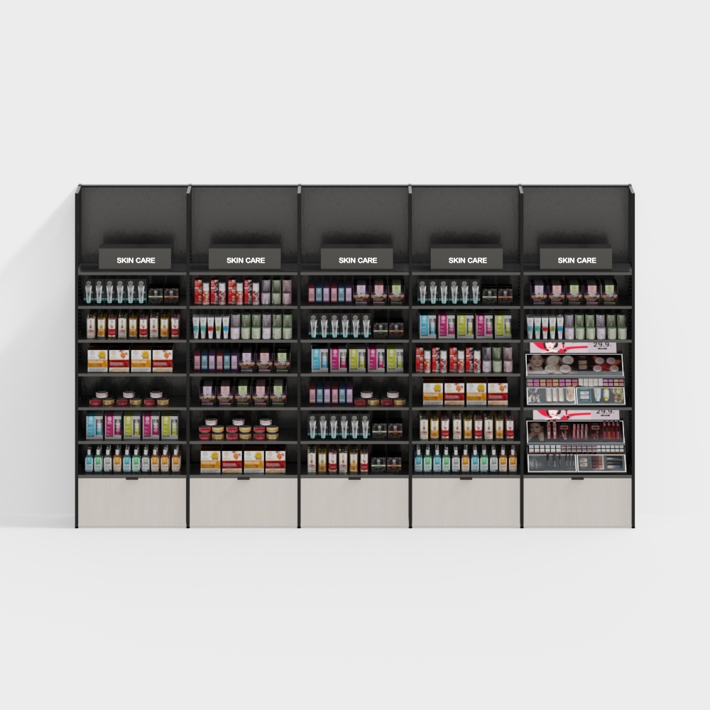Modern cosmetics shelf