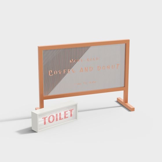 Low Poly Billboard and Sign 3D Model