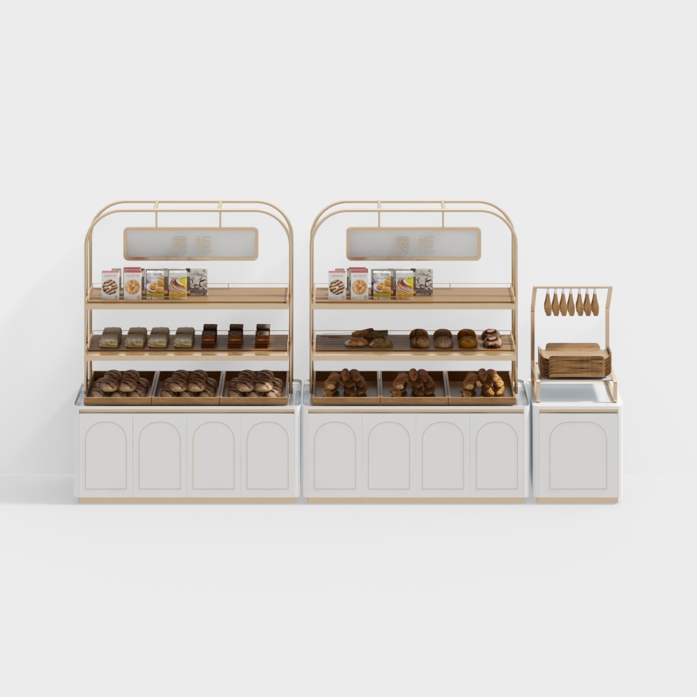 Stylish Bread Display Cabinet 3D model