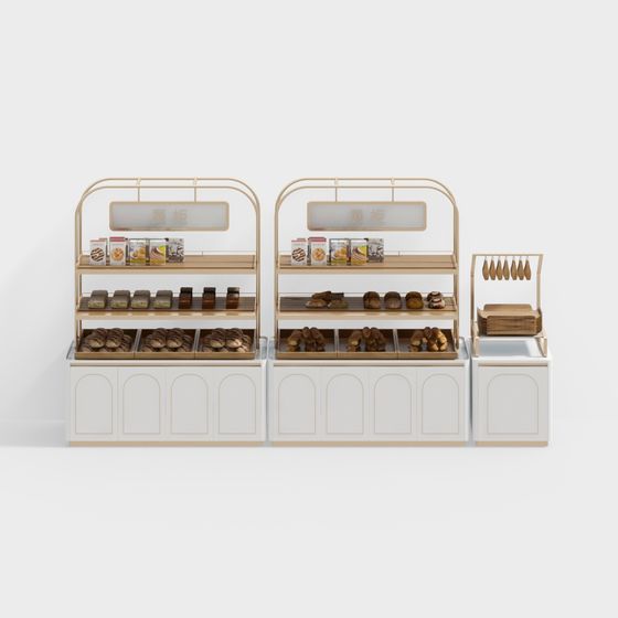 Stylish Bread Display Cabinet 3D model