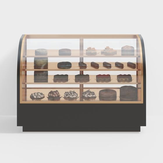 Low-Poly High-Detail Bakery Display Case 3D model