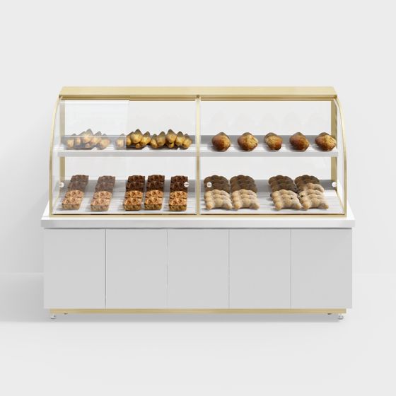 Minimalist Bread Display Cabinet 3D model
