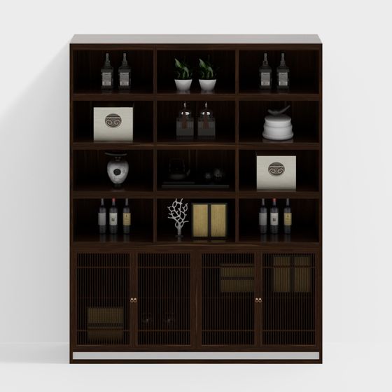 Elegant Chinese Cabinet 3D model for Modern Design