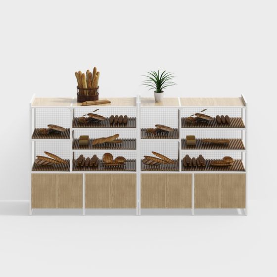 Elegant Bakery Display Cabinet 3D model