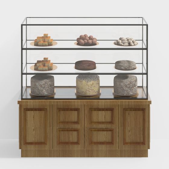 Low-Polygon Cake Display Case 3D Model for Creative Projects