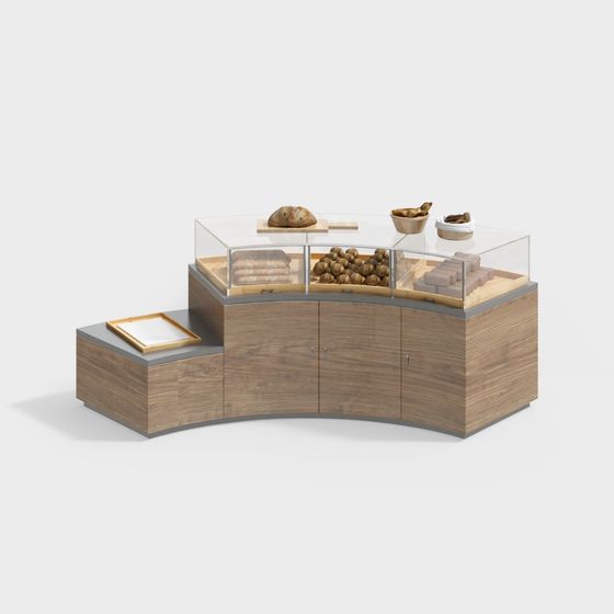 Stylish Bread Display Cabinet 3D model
