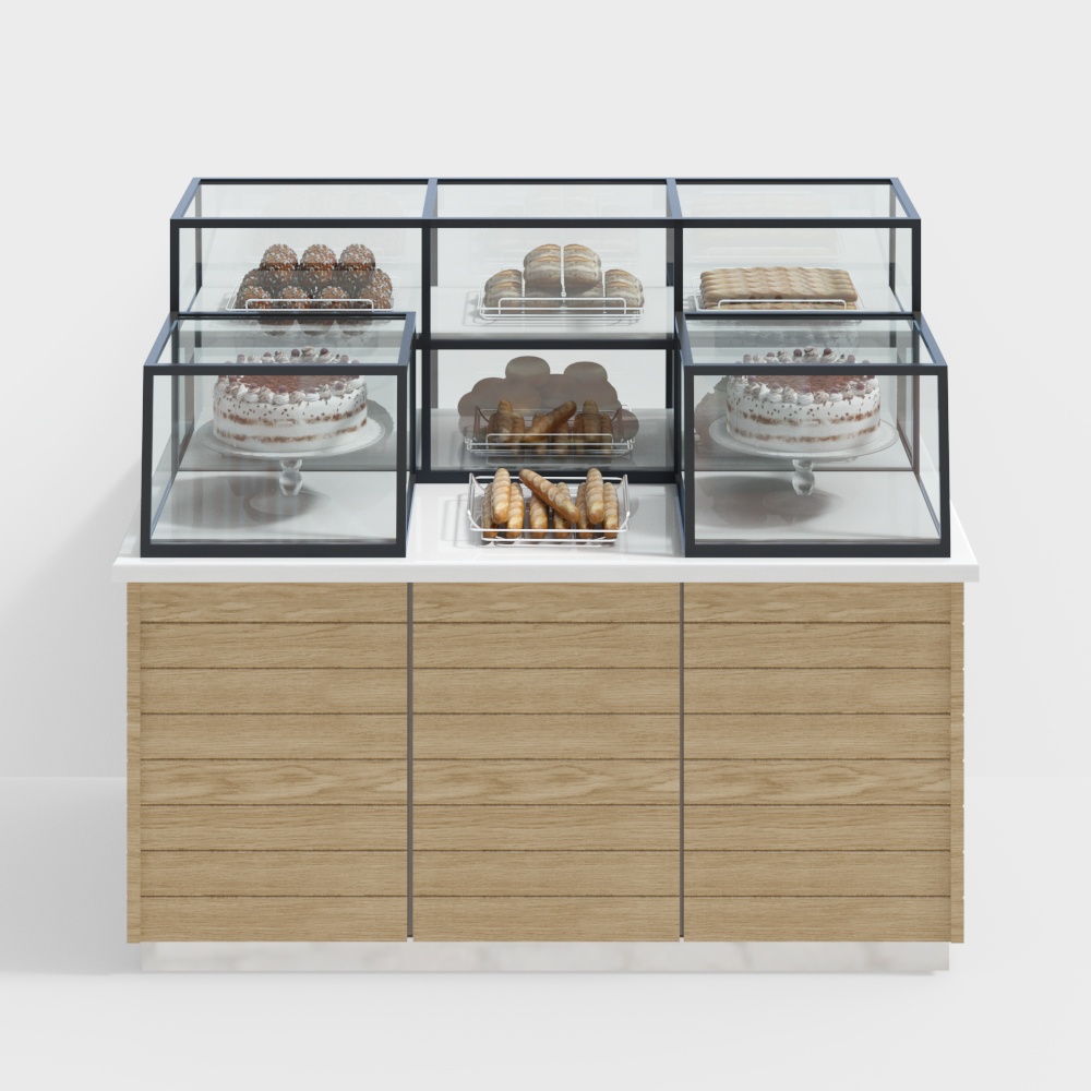 Modern cake and bakery glass display cabinet