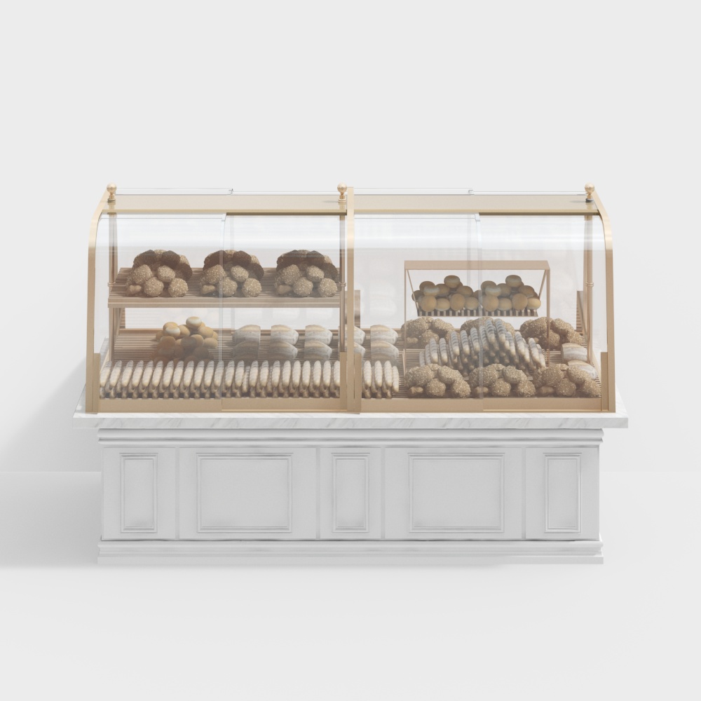 Elegant French Bakery Display Cabinet 3D model