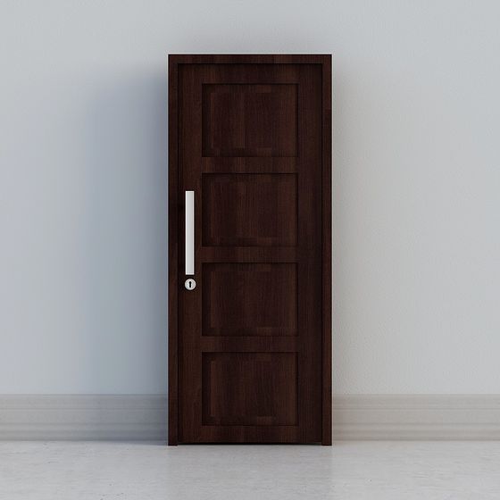 Elegant Low-Poly Wooden Door 3D model