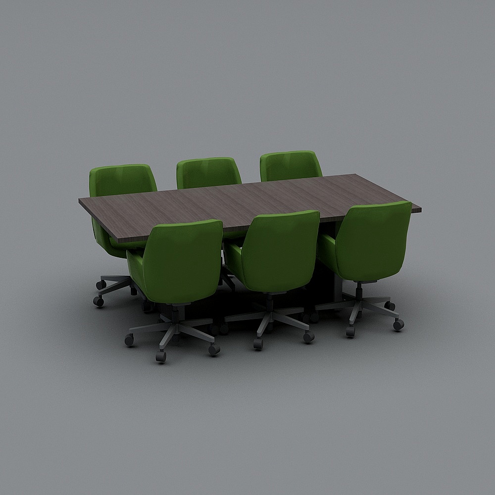 Modern Office Conference Table and Chair 3D model