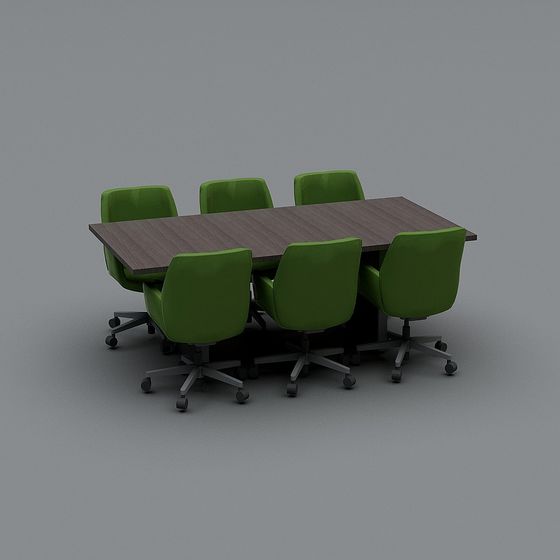 Modern Office Conference Table and Chair 3D model