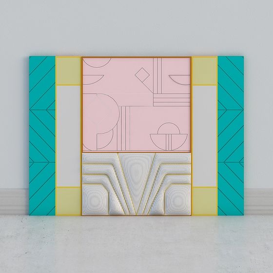 Abstract Puzzle Board 3D model with Vibrant Geometry