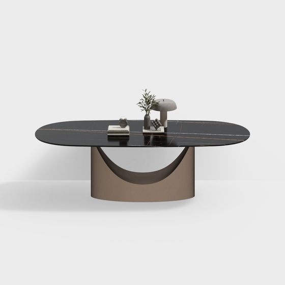 Sleek Marble Coffee Table 3D model