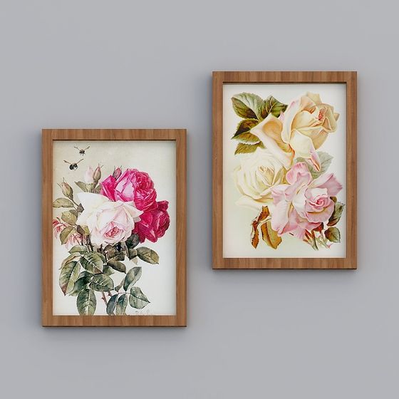 Floral Surprise Duo Frame 3D model for Creative Projects