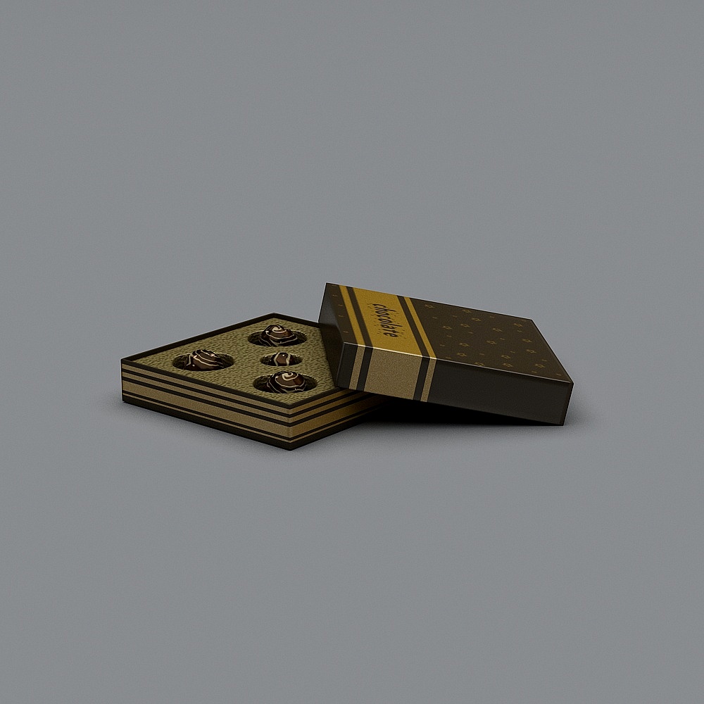 Elegant Chocolate Gift Box 3D model