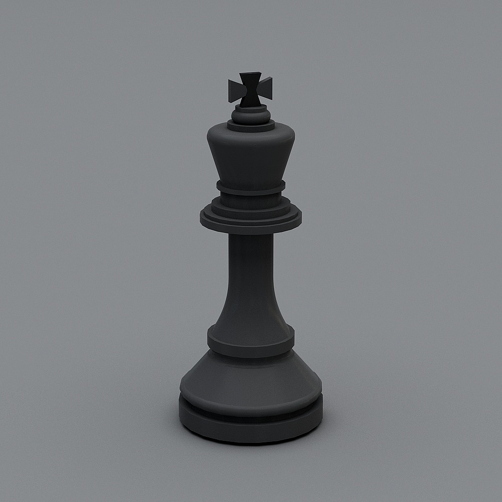 Elegant Black King Chess Piece 3D model