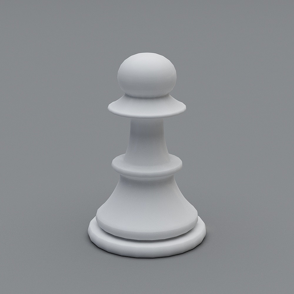Elegant Low-Poly Chess Pawn 3D model
