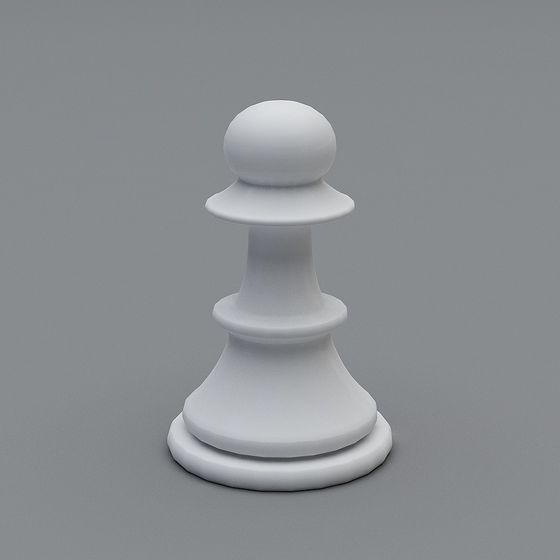 Elegant Low-Poly Chess Pawn 3D model