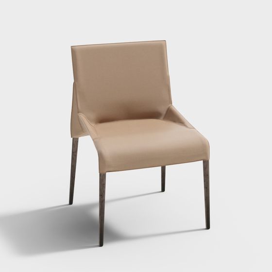 Contemporary Low-Polygon Dining Chair 3D model