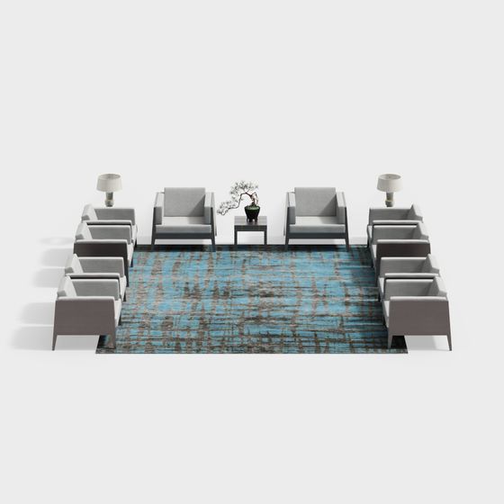 Urban Lounge Set 3D model for Modern Interiors