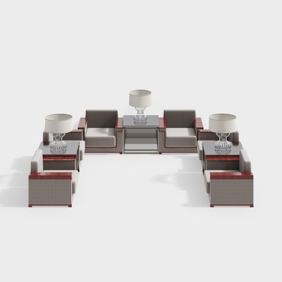 Modern Stylish Sofa Set 3D model