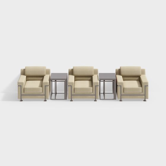 Urban Living Room Set 3D model for Modern Spaces