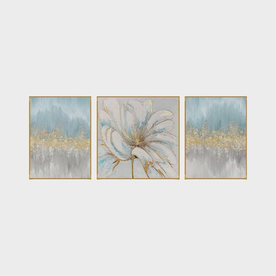 Abstract Floral Triptych 3D Model