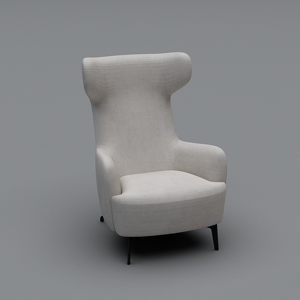 Wingback Sofa Chair 3D model for Modern Interiors
