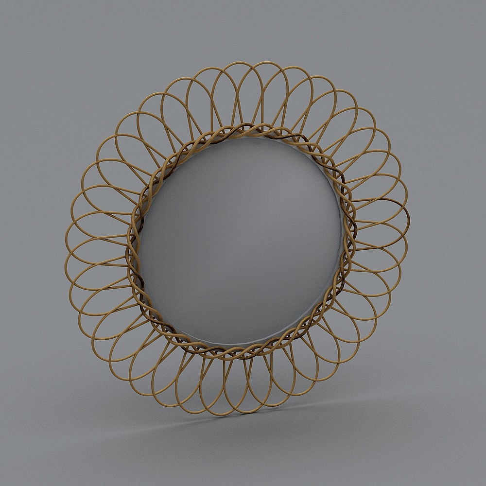 Rattan+Woven+Mirror