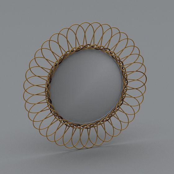 Rattan Circle Frame 3D model for Creative Spaces