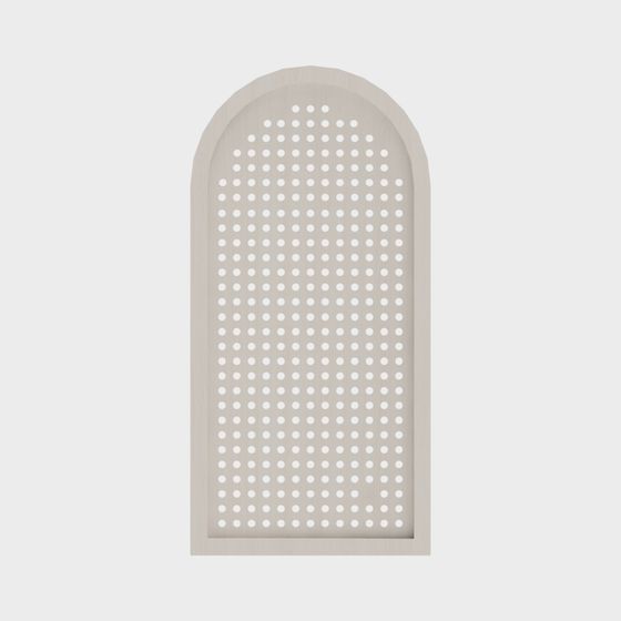 Elegant Arched Window Panel 3D model