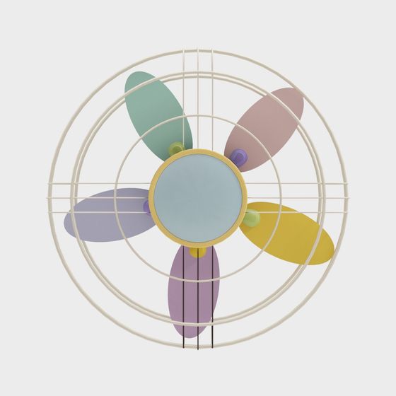 Vibrant Colored Windmill 3D Model