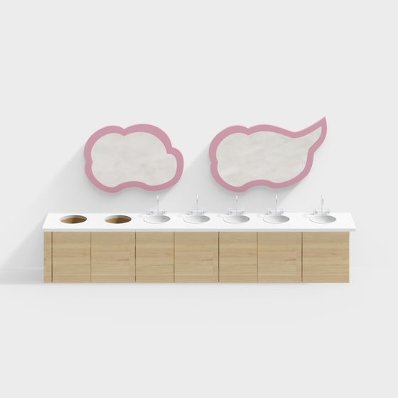 Cloud-Themed Sink 3D model for Modern Design