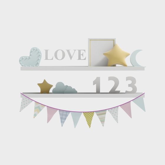 Playful Bookshelf 3D model for Creative Projects