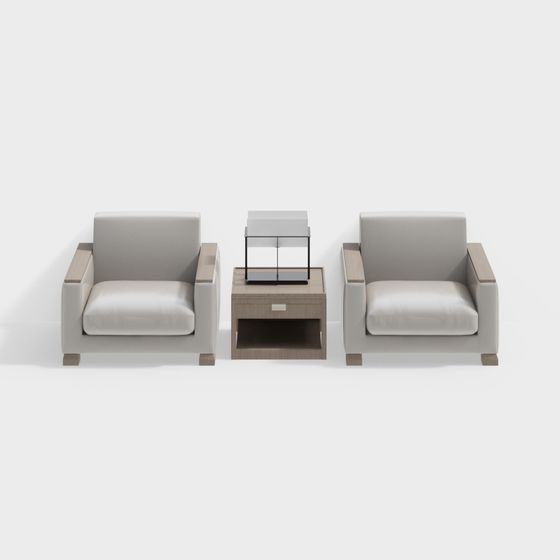 Stylish Urban Living Room Set 3D Model