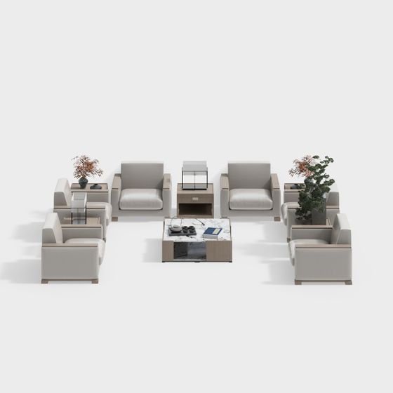 Modern Urban Living Room Set 3D model
