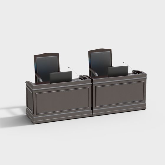 Low-Poly Court Seat 3D model