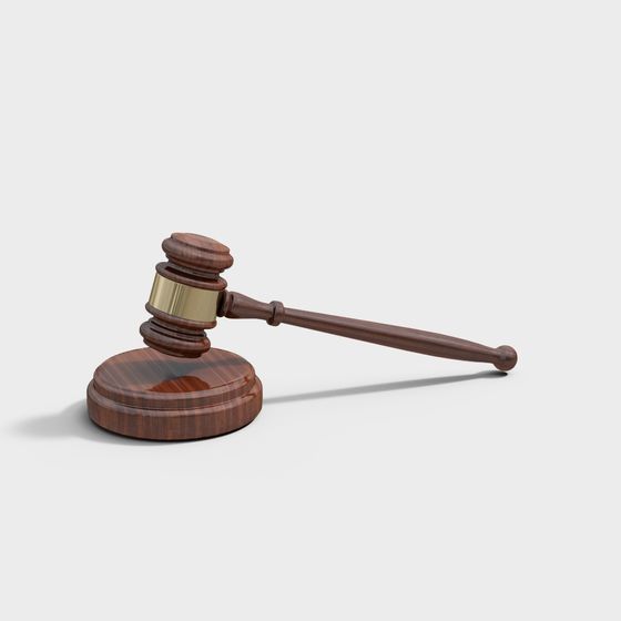 Realistic Judge's Gavel 3D Model