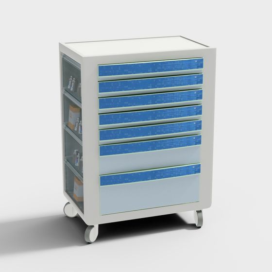 Mobile Medicine Cabinet 3D Model for Modern Healthcare