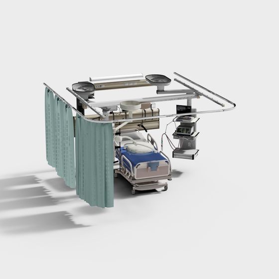 Realistic Hospital Bed 3D model for Design Projects