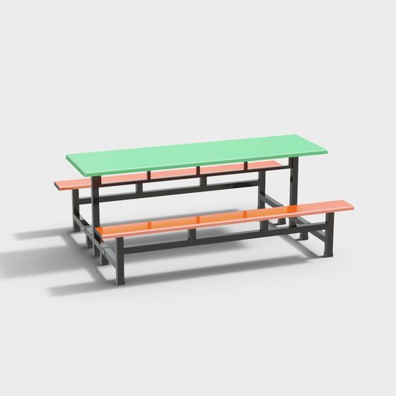 ชุดโต๊ะและเก้าอี้โรงอาหารสองสี