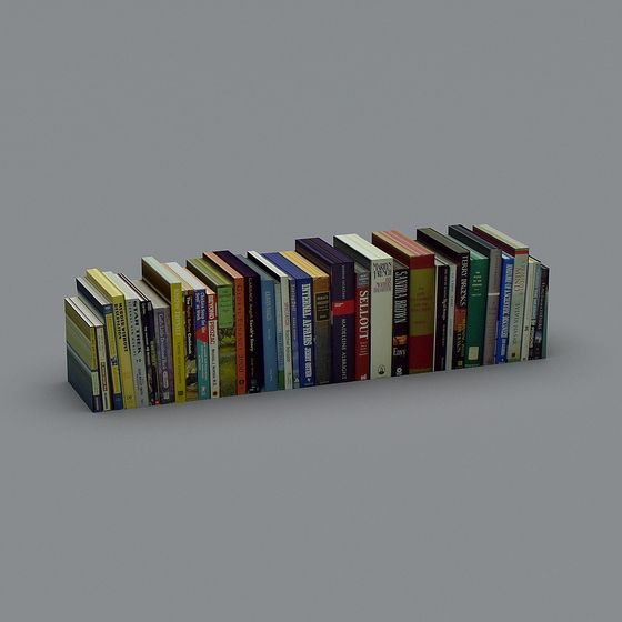 Low Poly High Detail 3D Bookshelf Model