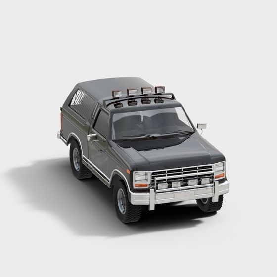Retro SUV 3D Model Inspired by 80s Road Movies