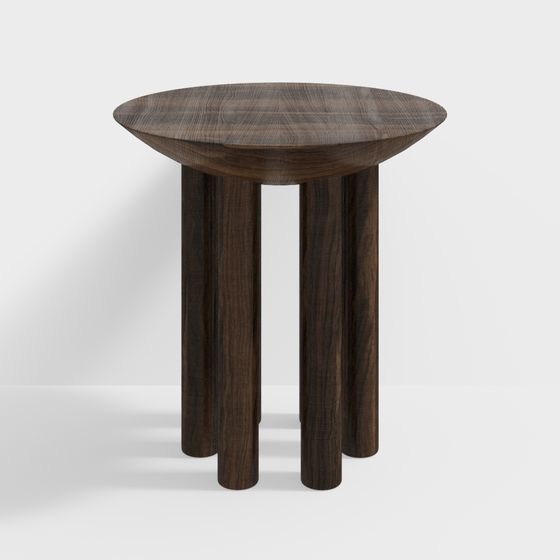 Wood Grain Round Table 3D model