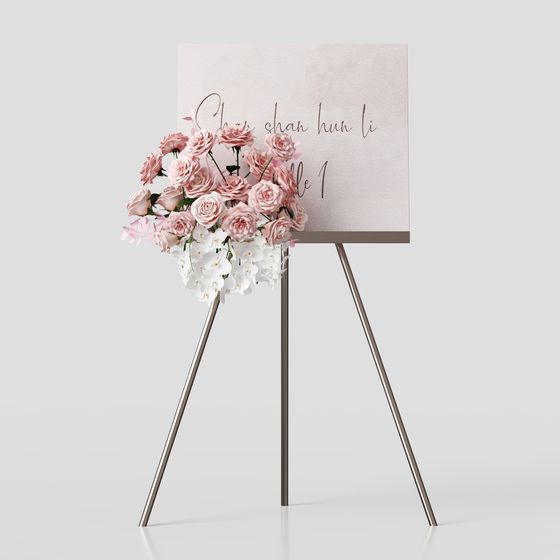 Floral Easel 3D model for Creative Projects