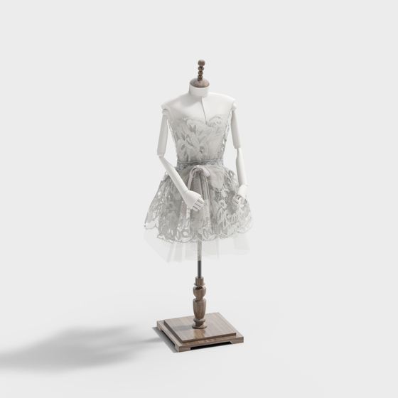 Elegant Low-Polygon Dress Model 3D model