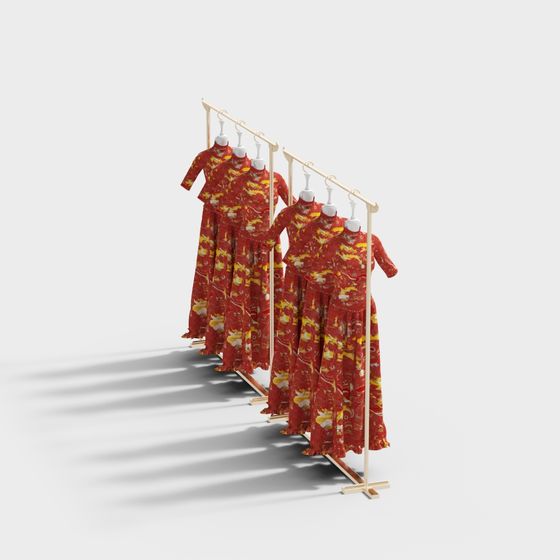 Vintage Dress Rack 3D model