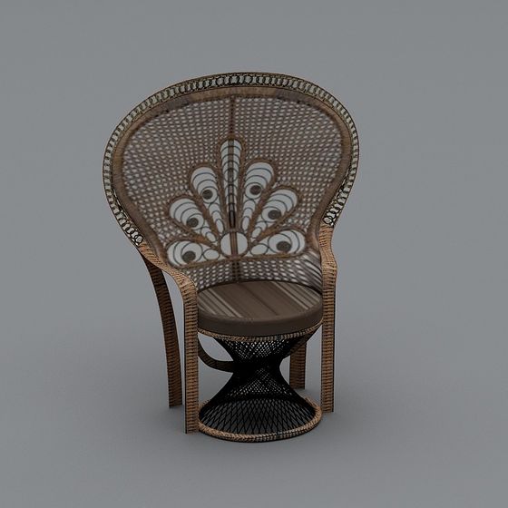 Vintage Rattan Chair 3D model