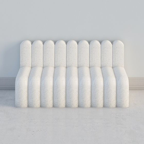 Elegant Wave Sofa 3D model for Modern Spaces